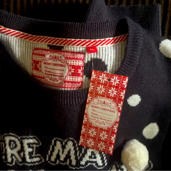 Unisex Where Ma Ho Ho Hos Ugly Christmas Sweater Navy Blue- XL - Picture 4 of 10